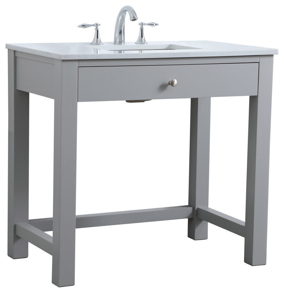 36" ADA Compliant Bathroom Vanity, Gray