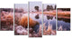 "Fairy Autumn Dawn Panorama" Landscape Print Wall Artwork, 5 Panels, 60"x32"