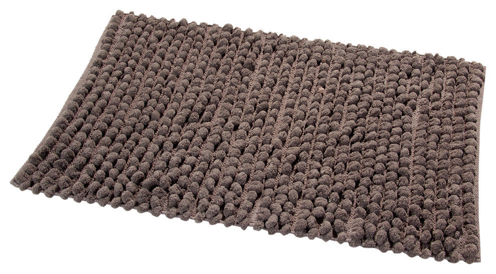 Bath Rug Cotton and Microfiber Hand Loom, 50"x30", Gray, GSF 200, Bubbles