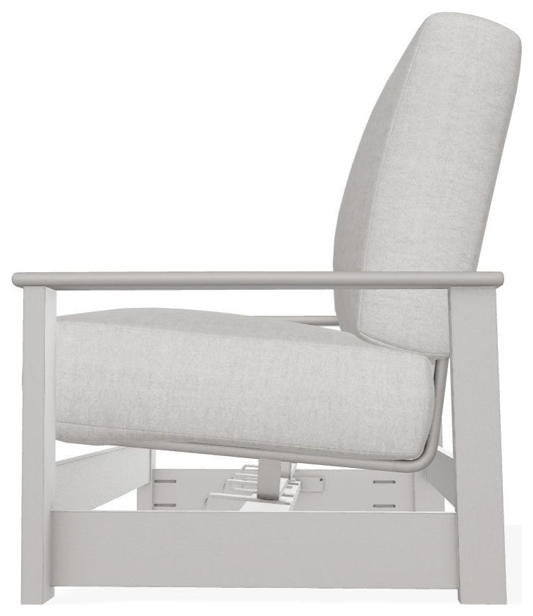 Leeward Deep Seat Outdoor Loveseat with Hidden Motion, Charter Silk/Warm Gray