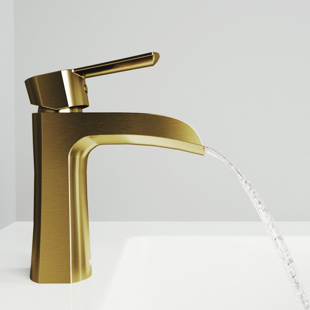 VIGO Paloma 7" H Single Handle Single Hole Bathroom Faucet, Matte Brushed Gold, Without Extras