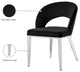 Roberto Velvet Upholstered Dining Chair, Black, Chrome