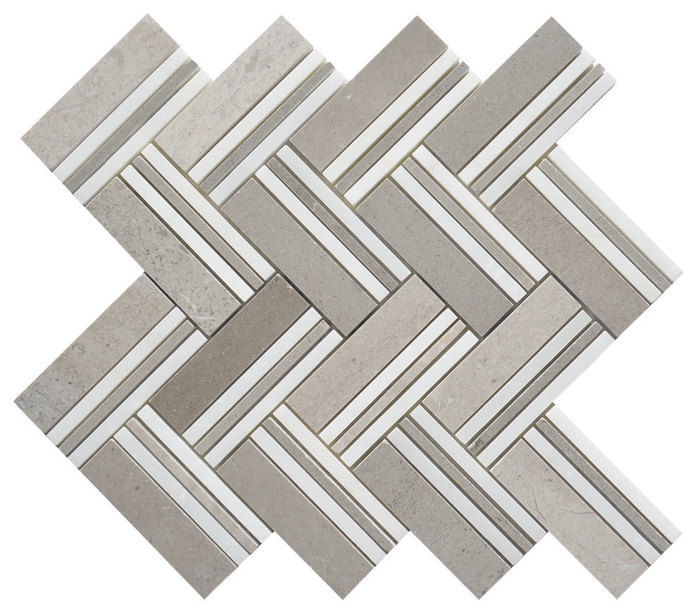 12"x11" Quilt Collection, Mohegan, Mixed Big Herringbone, Polished, Set of 50