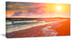 "Desert Beach At Sunset" Modern Beach Canvas Art Print, 40"x20"