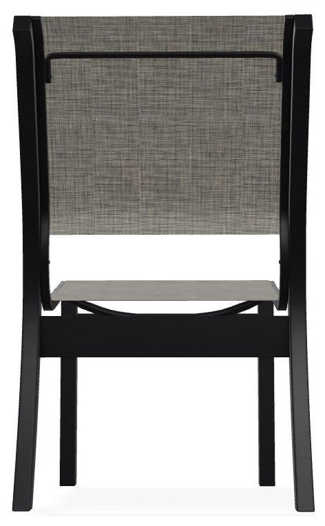 Leeward Sling Stackable Outdoor Dining Chair, Storm/Black