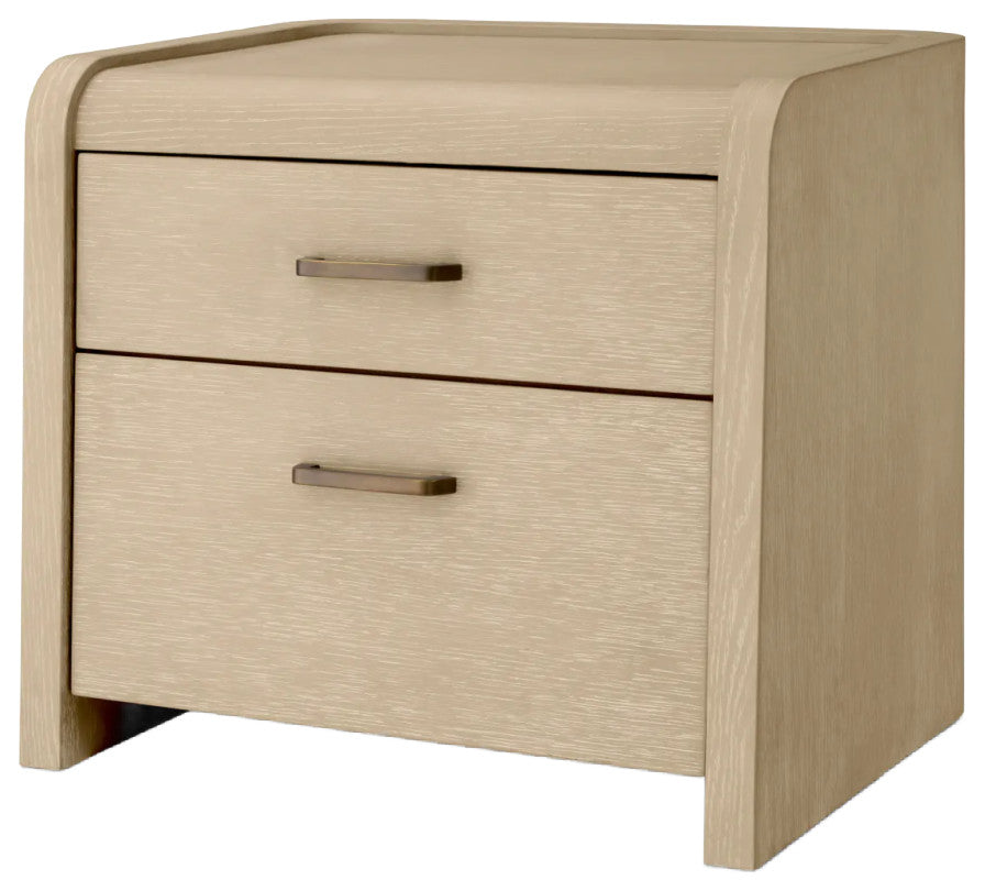 Oak 2-Drawer Nightstand, Eichholtz Joane, Brown