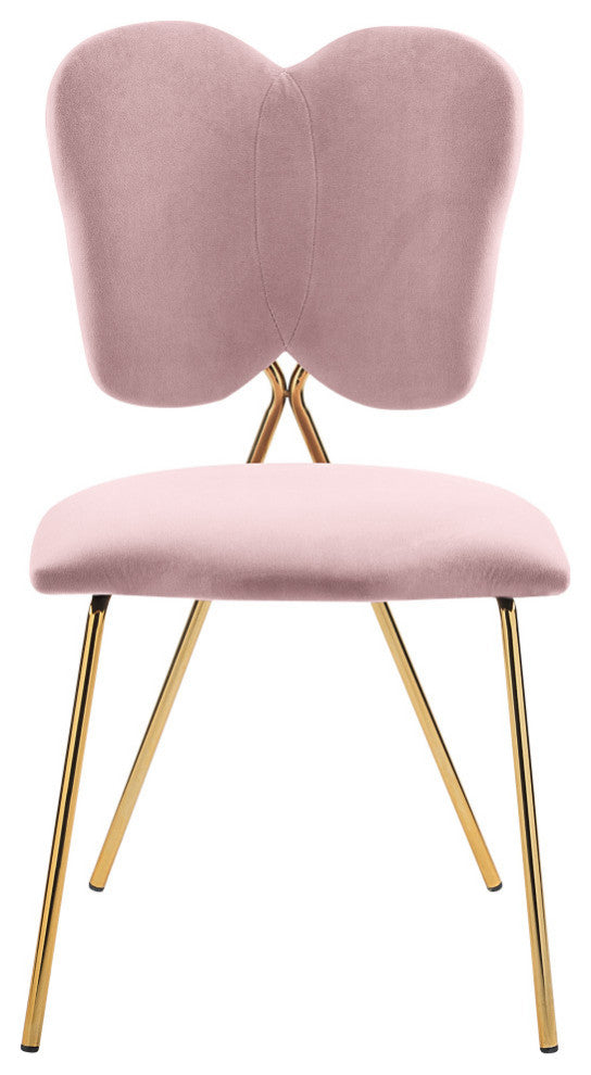 Angel Velvet Dining Chair (Set of 2), Pink