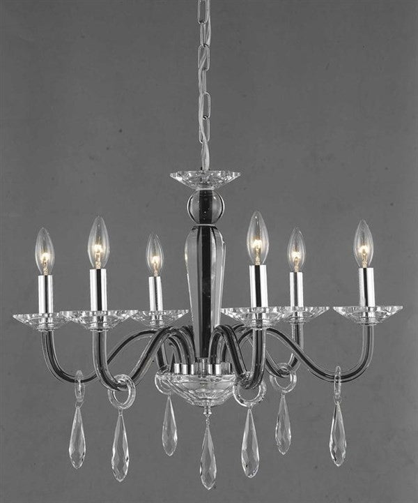 Elegant Avalon Dining Room Light, Black Finish With Elegant Cut Crystal