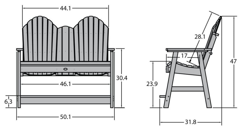 Hamilton 4' Counter Height Bench, Nantucket Blue
