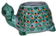Green Peacock Turtle Talavera Ceramic Planter