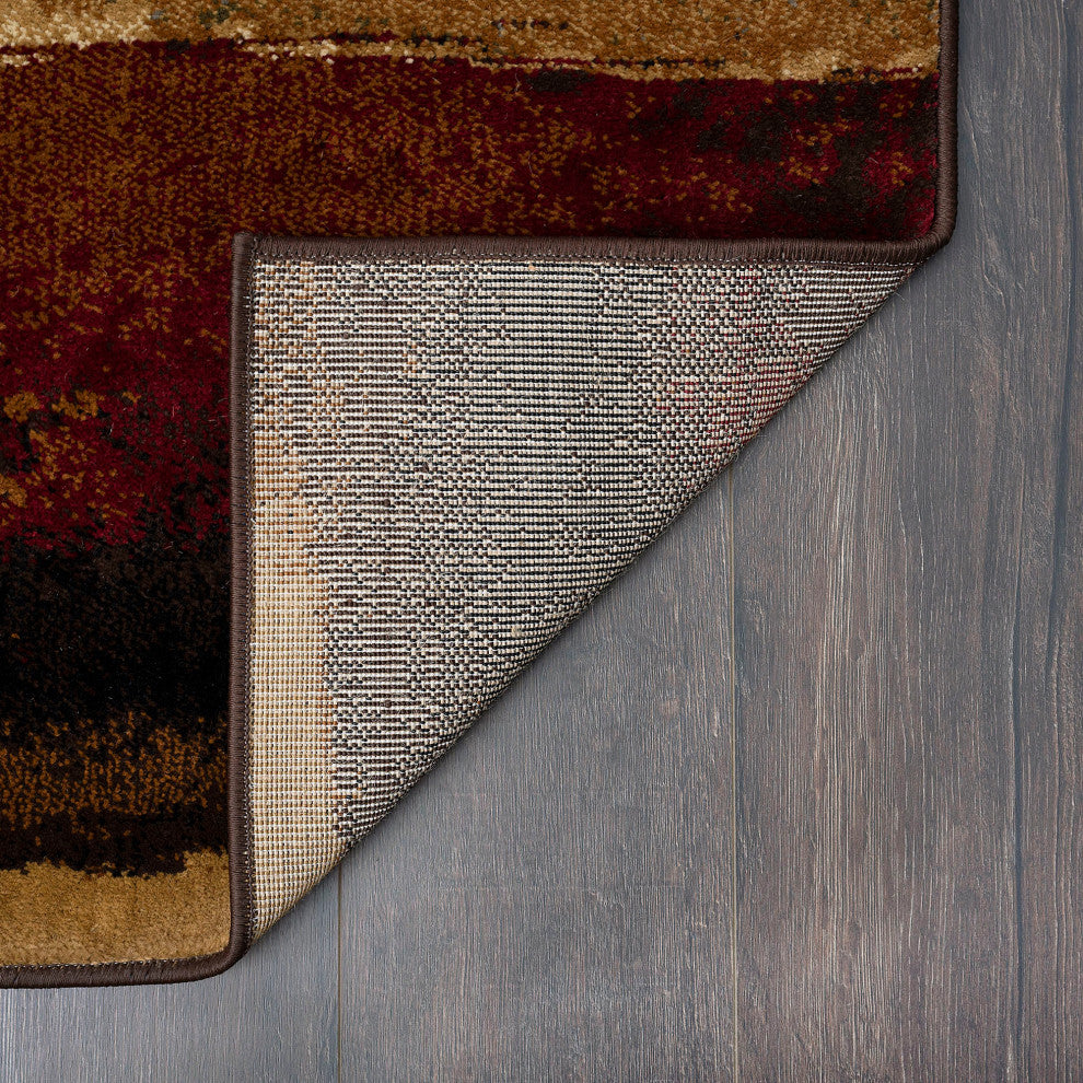 Dakota Contemporary Abstract Area Rug, Multi-Color, 5'3'' X 7'3''