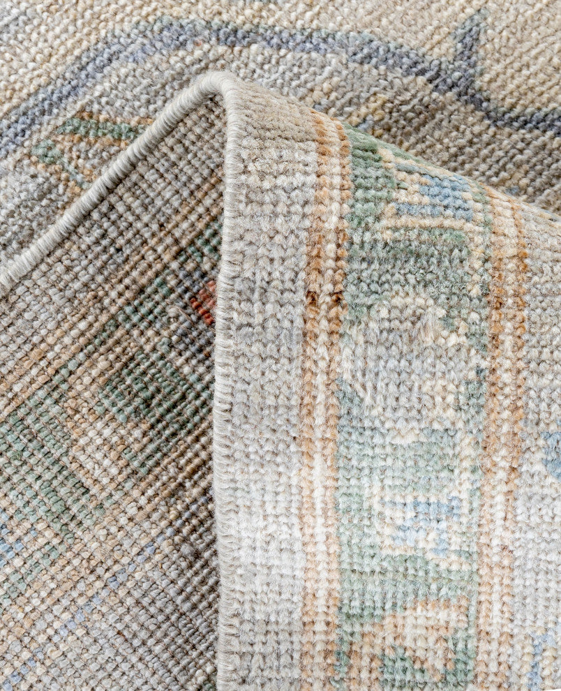 Oushak One-of-a-Kind Hand-Knotted Area Rug Light Gray, 8'1" x 9'11"