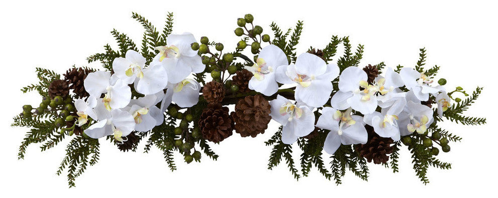 30" Phalaenopsis Orchid and Pine Swag