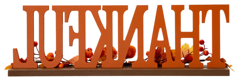 20"L "THANKFUL" Wooden Table Decor