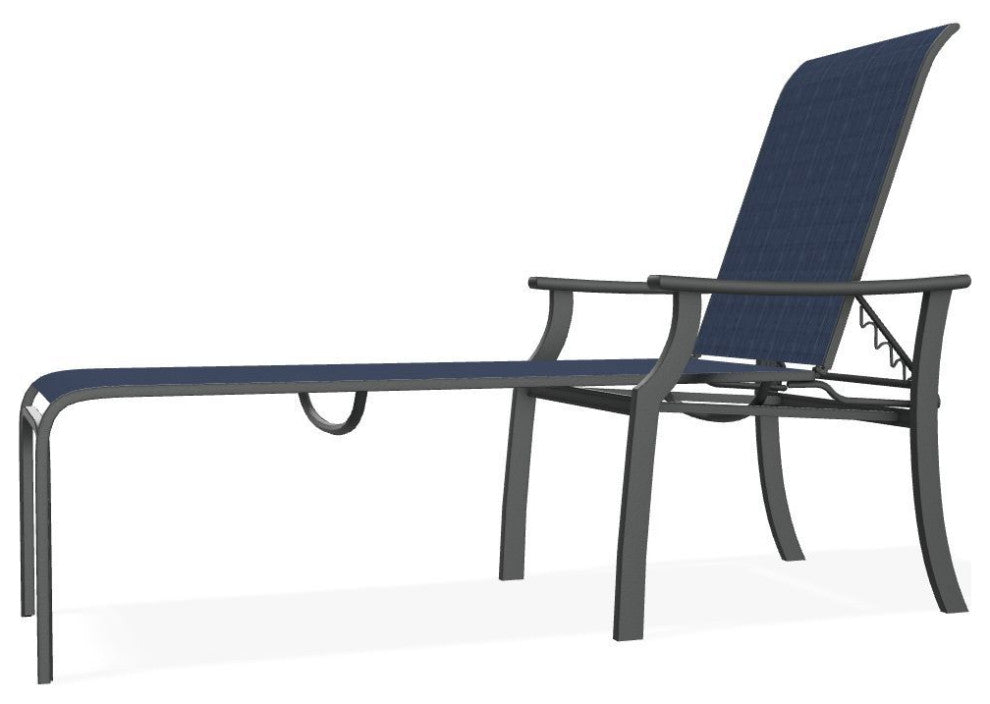 St. Catherine Sling 4-Position Outdoor Chaise Lounge, Mavi/Graphite