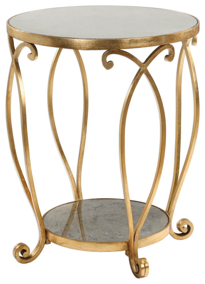 Uttermost Martella Round Gold Accent Table