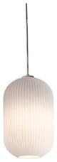 Callie Pendant, Frosted White, 15"
