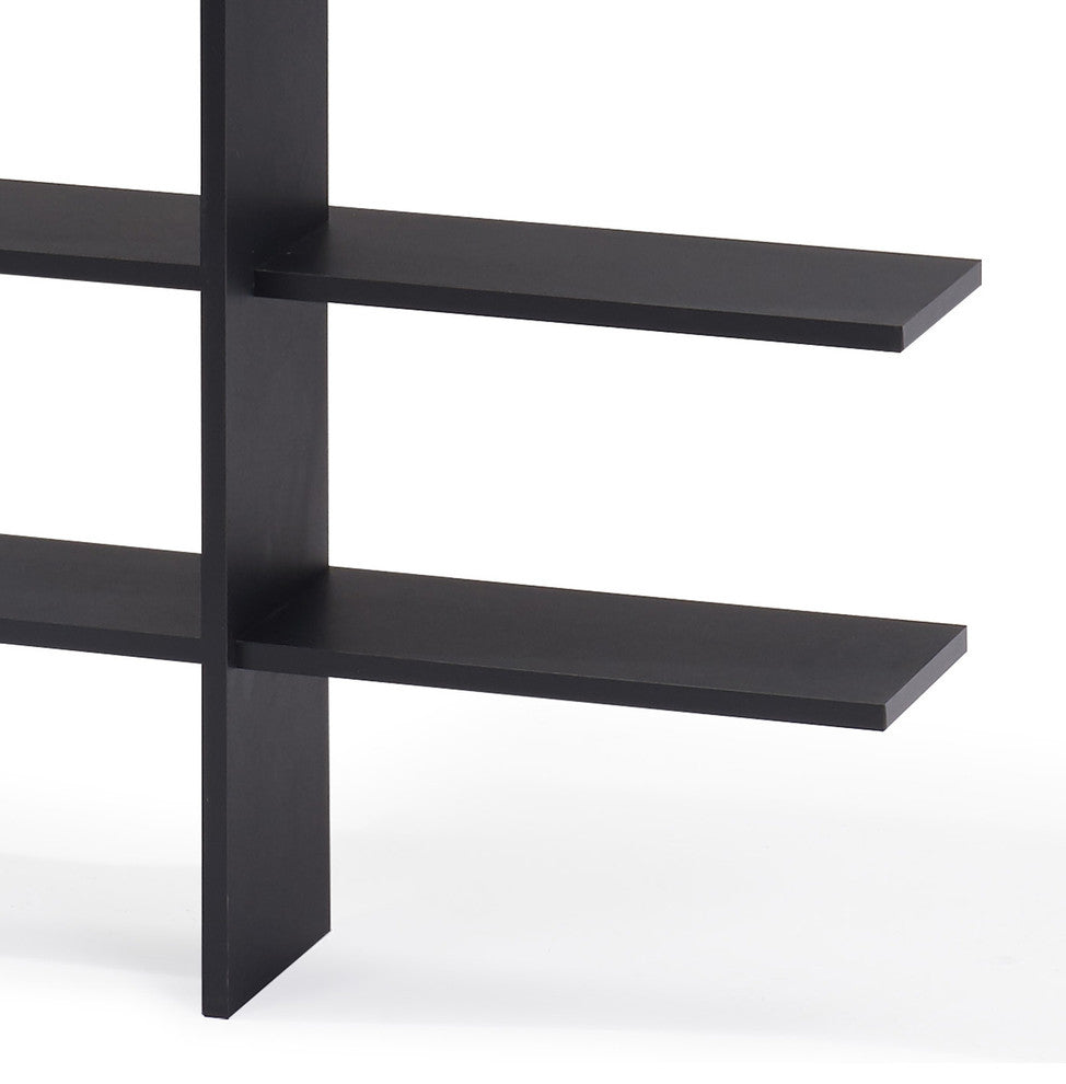 Danya B 5 Level Black Asymmetric Wall Shelf, Black