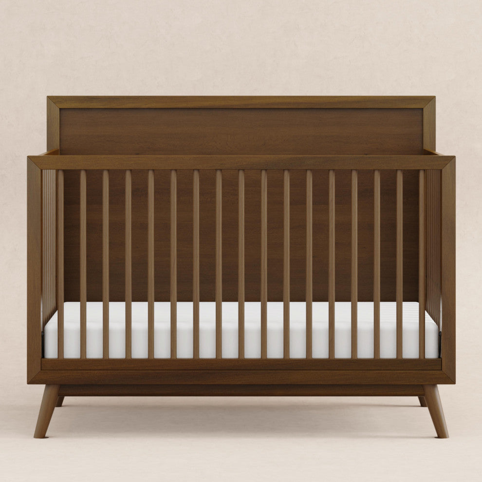 Palma 4-in-1 Convertible Crib With Toddler Bed Conversion Kit, Natural Walnut