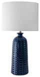 Nuloom 30" Polona Ceramic Linen Shade Table Lamp, Navy