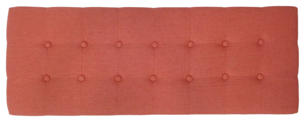 GDF Studio Flora Mid Century Tufted Fabric Ottoman, Coral