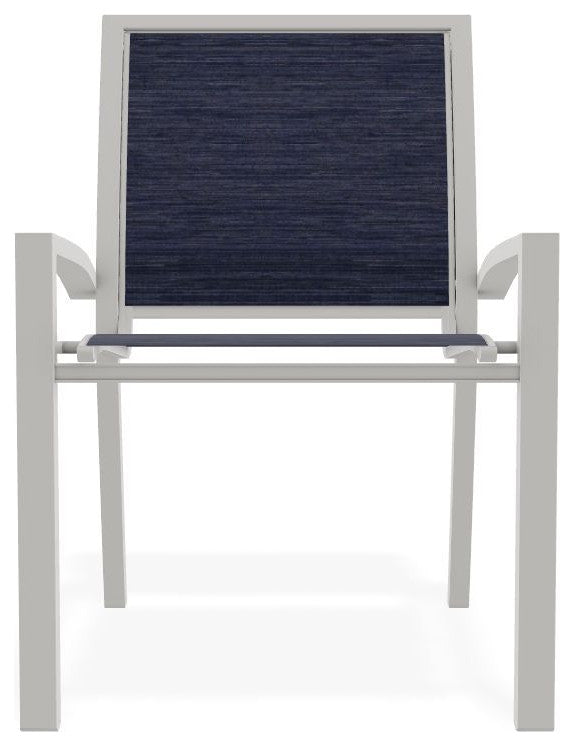 Kendall Sling Stackable Outdoor Dining Chair, Collect Indigo/Snow