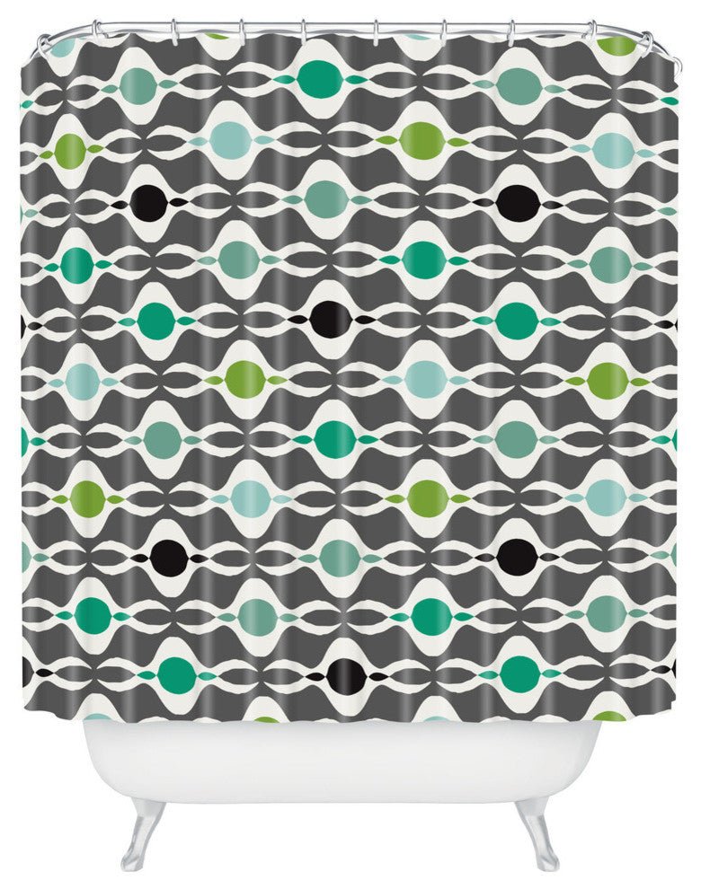 Deny Designs Karen Harris Coming  Undone In Succulent Dark Shower Curtain