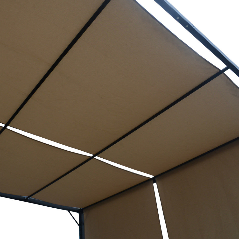 GDF Studio Wendy Outdoor Steel Framed 10' by 10' Gazebo, Beige