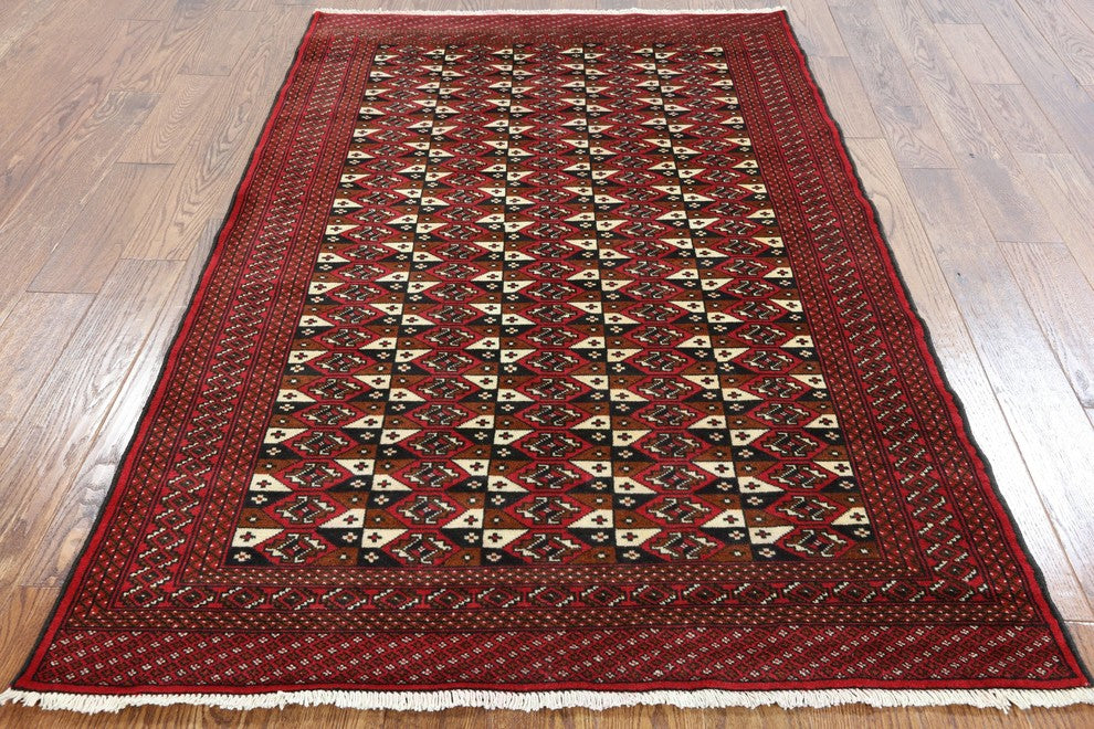 Persian Balouch Oriental Wool On Wool Area Rug 4'x6', W2319