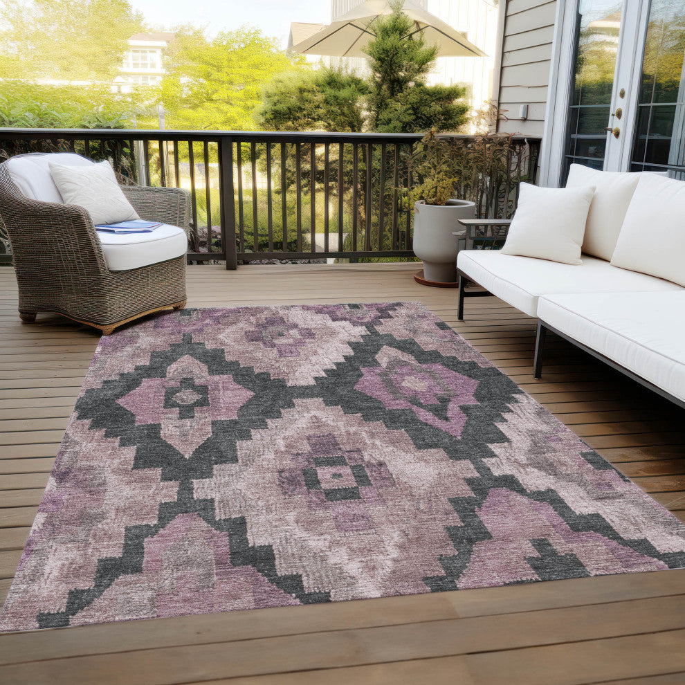 Machine Washable Indoor/Outdoor Chantille ACN1894 Blush 10' x 14' Rug