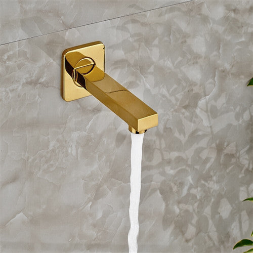Wall Mount Gold Single Lever Round Shower Set With Handheld Shower Head