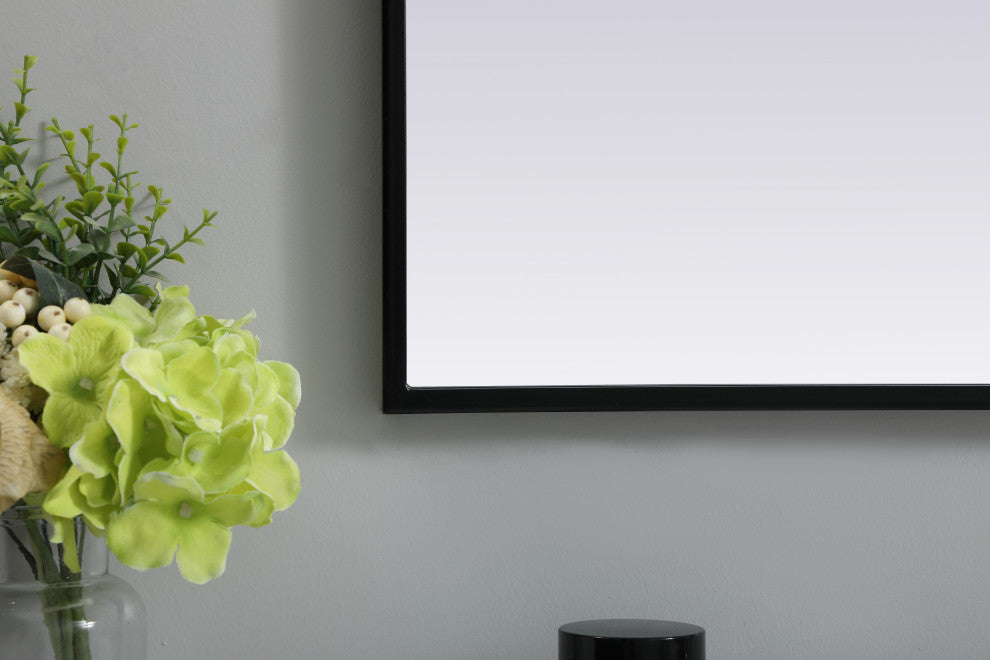 Metal Frame Arch Mirror 30X36 Inch, Black