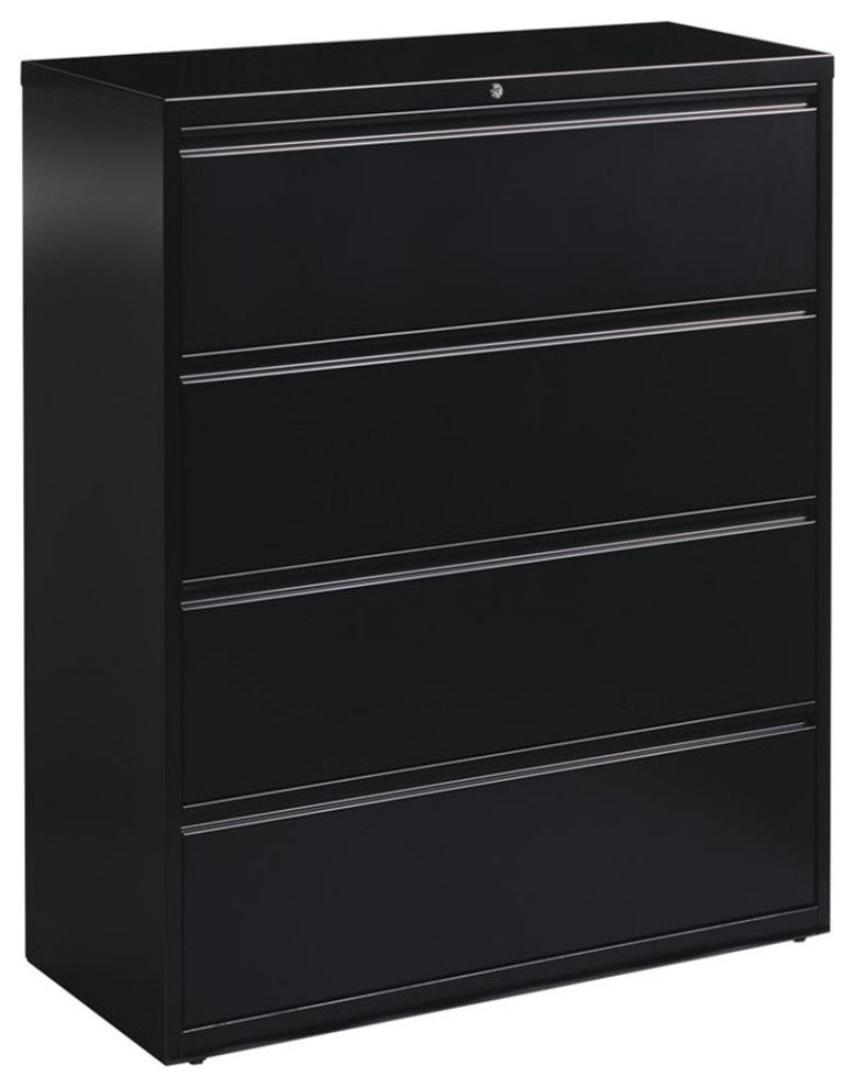 Hirsh 42-in Wide HL8000 Series Metal 4 Drawer Lateral File Cabinet Black