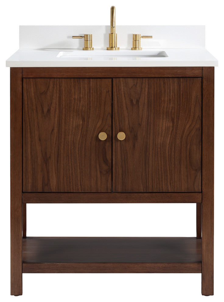 Zoe Vanity Combo, Walnut Collection, 31"