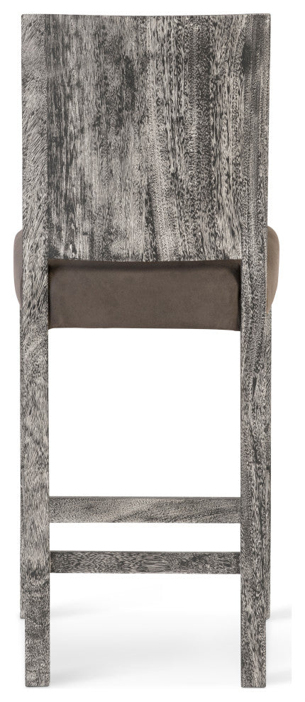 Origins Counter Stool, Chamcha Wood, Gray Stone
