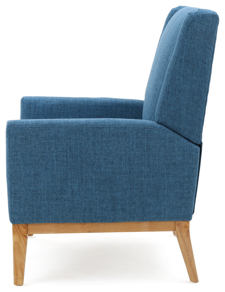 GDF Studio Kronen Mid Century Design Fabric Accent Chair, Muted Blue