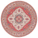 Safavieh Couture Tucson Collection, TSN107 Machine Washable Rug, Red / Beige, 6' Round