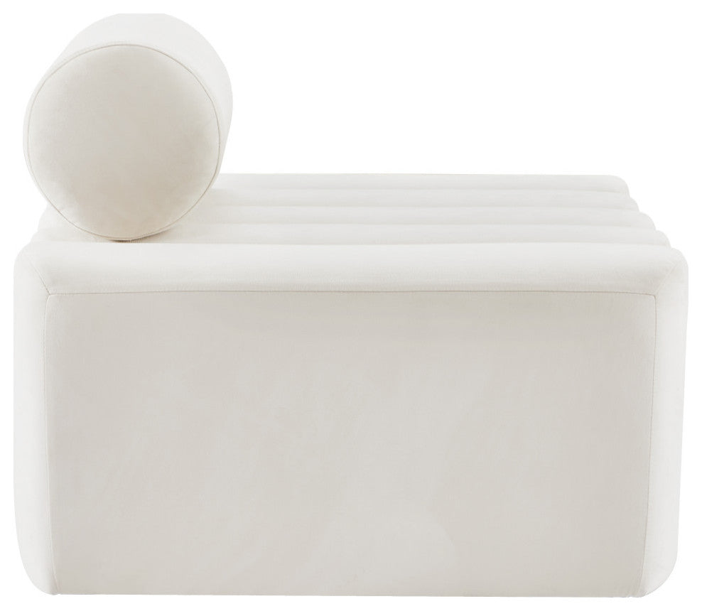 Melody Velvet Upholstered Chair, Cream, Chair