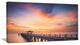 "Infinite Wooden Bridge Under Clouds" Sea Bridge Canvas Wall Artwork, 32"x16"
