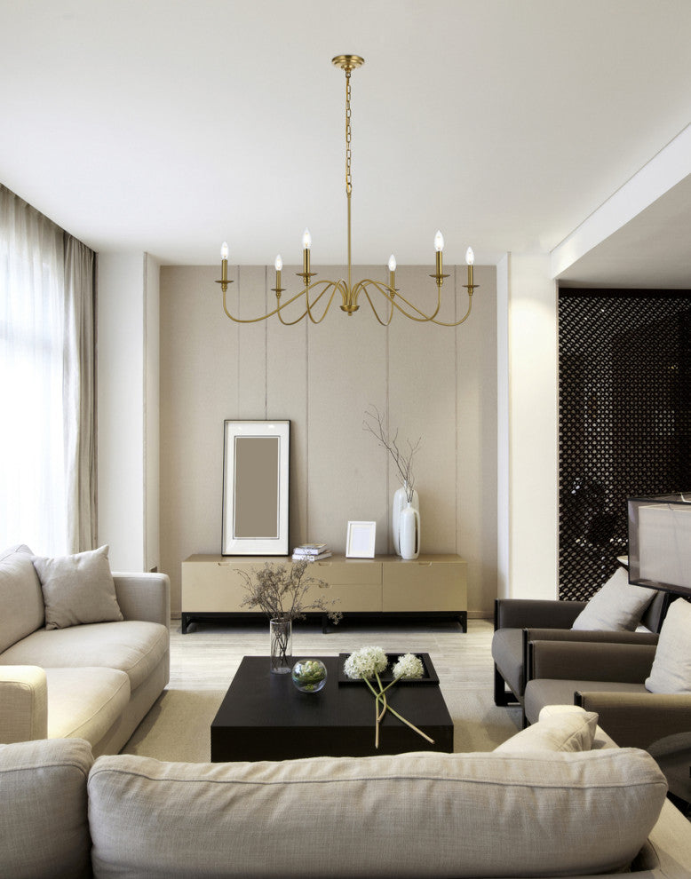 Living District Rohan 42" Chandelier in Satin Gold