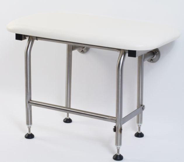 Padded Folding Shower Seat With Legs, 18"