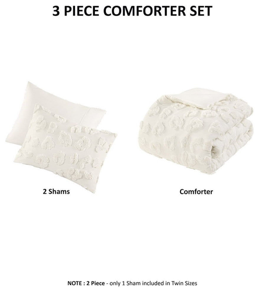 Intelligent Design Larissa Animal Chenille Comforter Set, Off-White