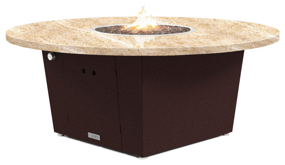 Fire Pit Table 55"D, Natural Gas, Santa Cecillia Granite, Gray