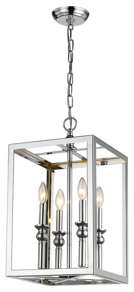 Shiny Nickel Cage Box Light Fixture