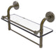 Remi 16" Gallery Glass Shelf with Towel Bar, Antique Brass