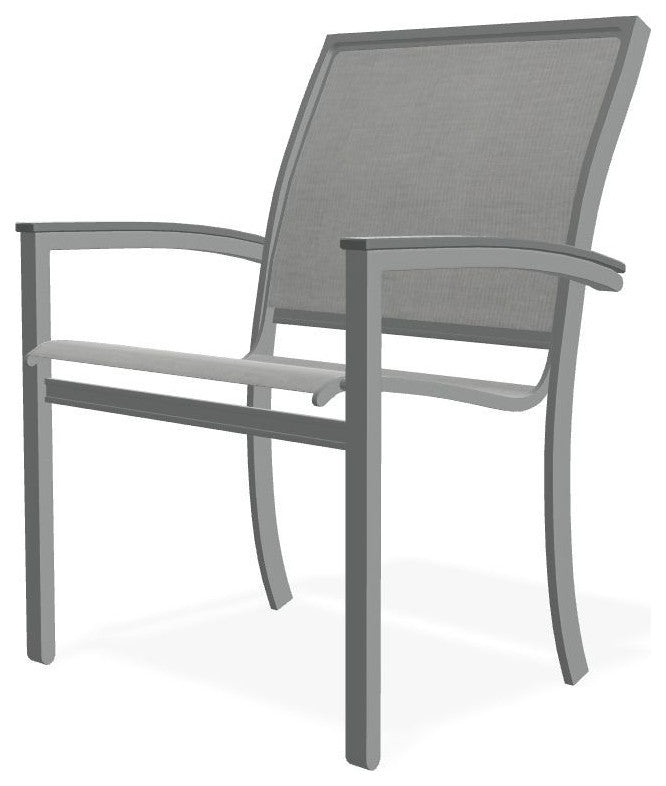 Bazza Sling Stackable Outdoor Dining Chair, Alloy/Graphite