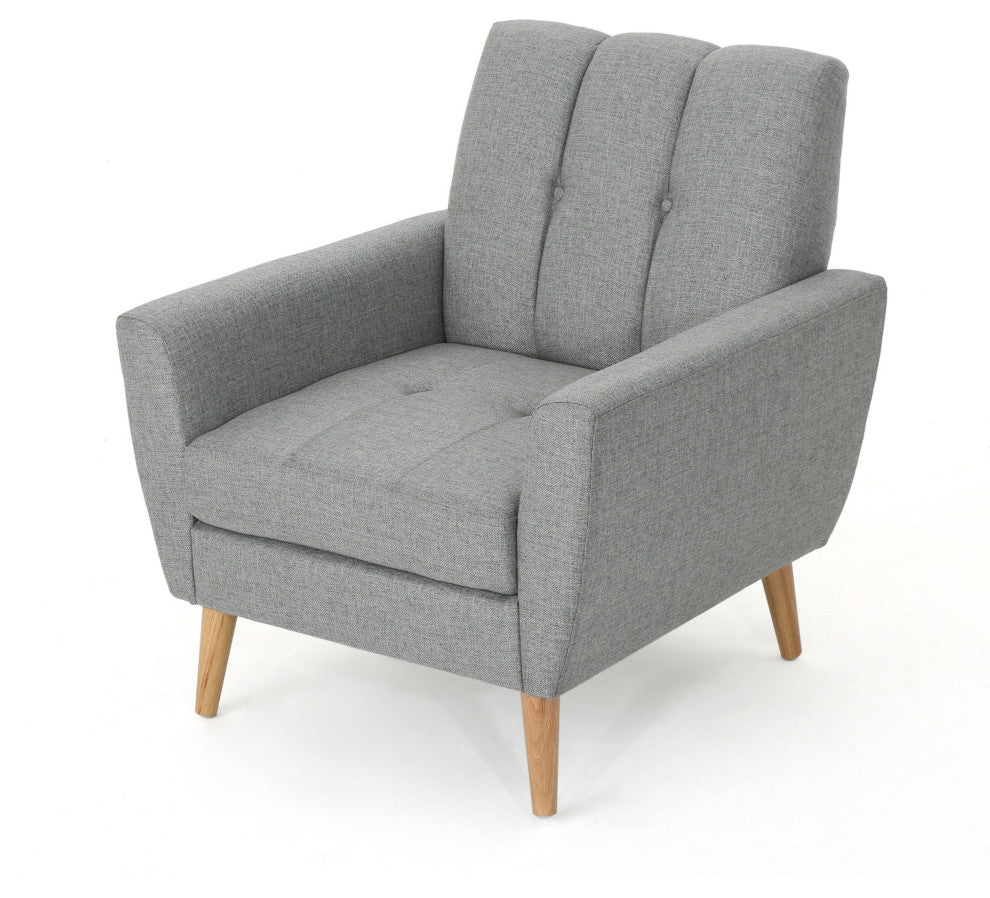 GDF Studio Angelina Mid-Century Fabric Club Chair, Gray