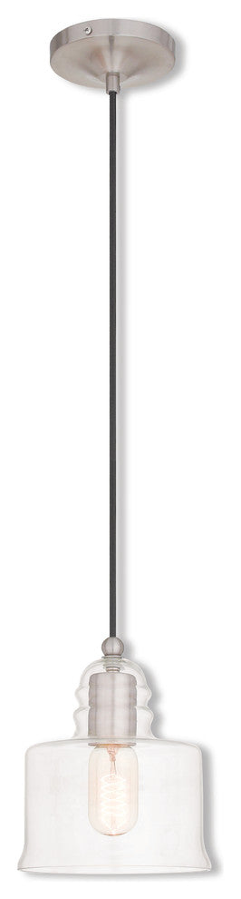 Art Glass Mini Pendant 1-Light Mini Pendant, Brushed Nickel
