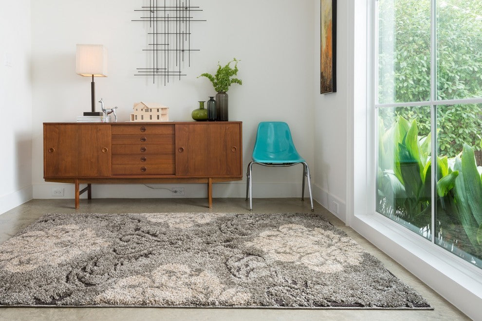 Loloi Enchant Collection, Smoke and Beige, 7'7" Square