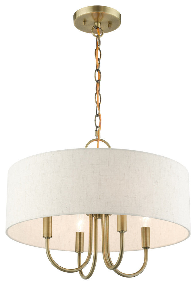 Antique Brass Transitional, Pendant Chandelier